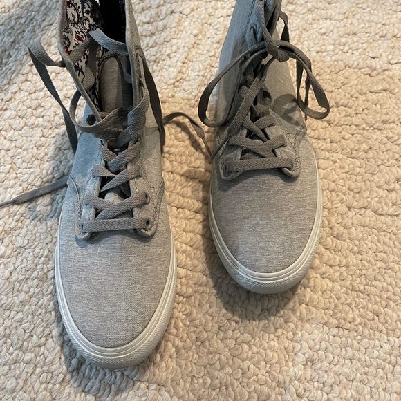 Vans Shoes - Women’s 8.5 new Vans. Grey with back zipper and front tie. Never worn